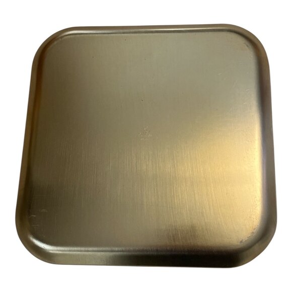 Vintage Kensington Moiré Aluminum Tray | Gold-Tone 10.75" Square | Mid-Century M - Picture 3 of 6